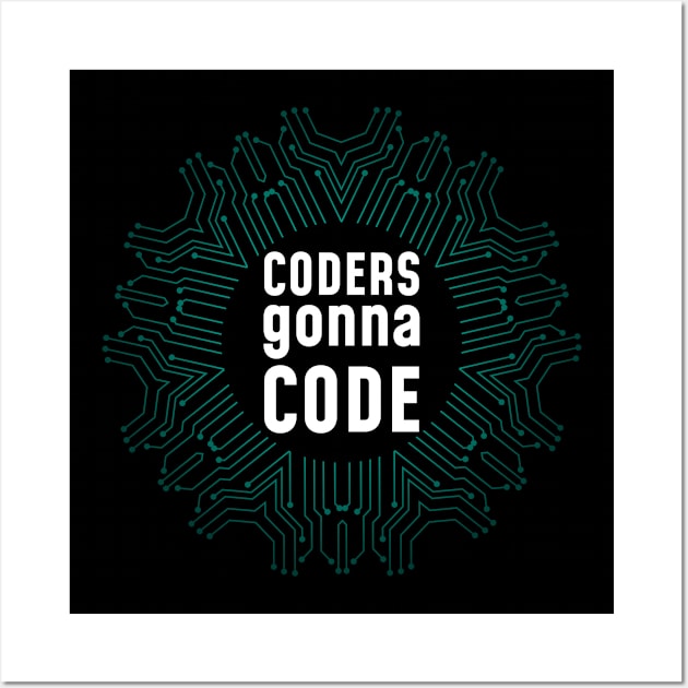 Coders Coding Funny Circuit Board Programming Hacking Wall Art by Mellowdellow